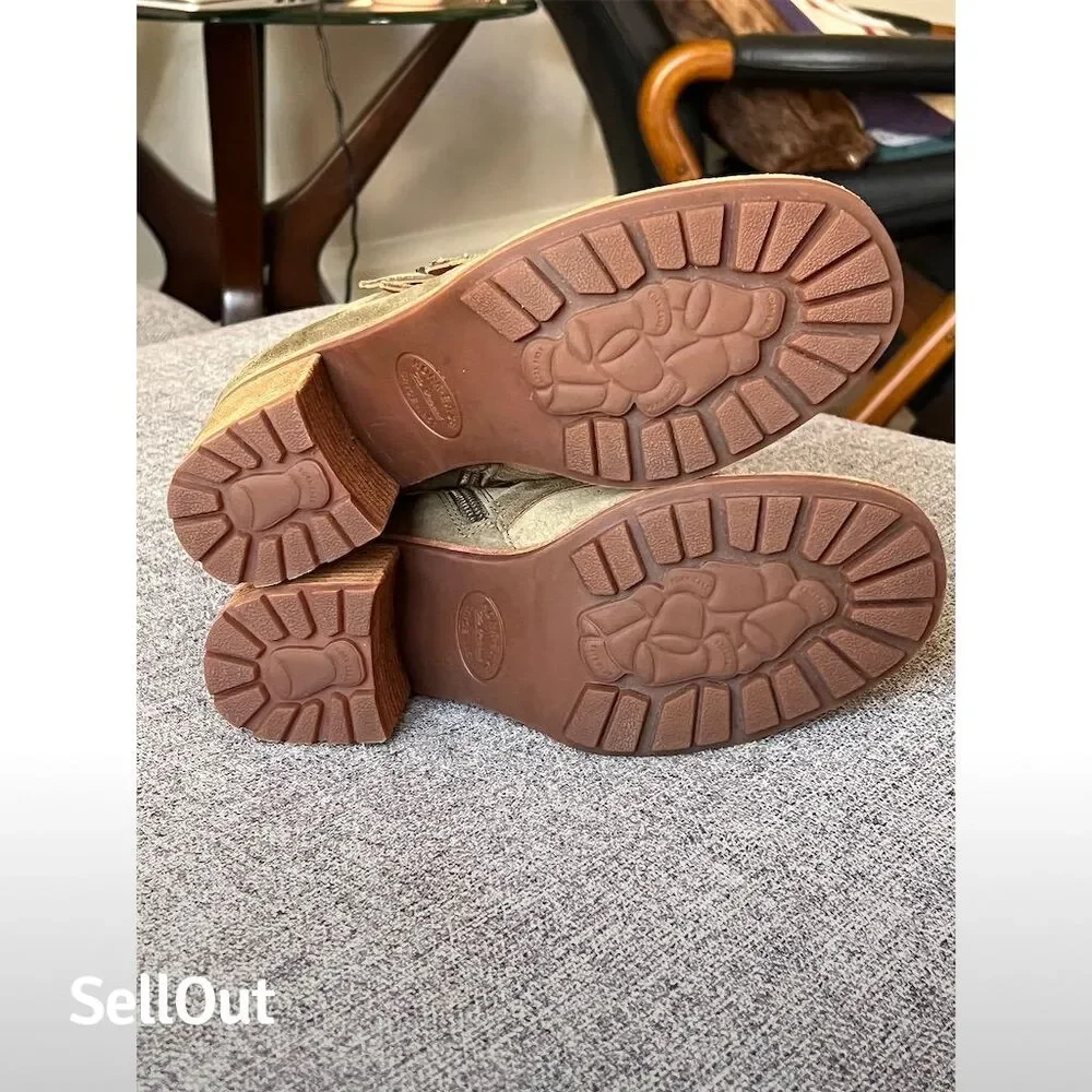 Kork-Ease Women's Green Suede Ankle Boots Size 9 Casual Block Heel - Picture 7 of 7